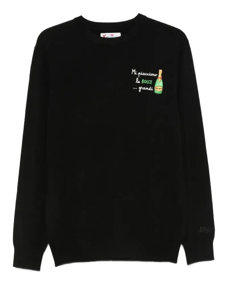 MC2 Saint Barth Bestickter Heron Pullover - Schwarz Schwarz