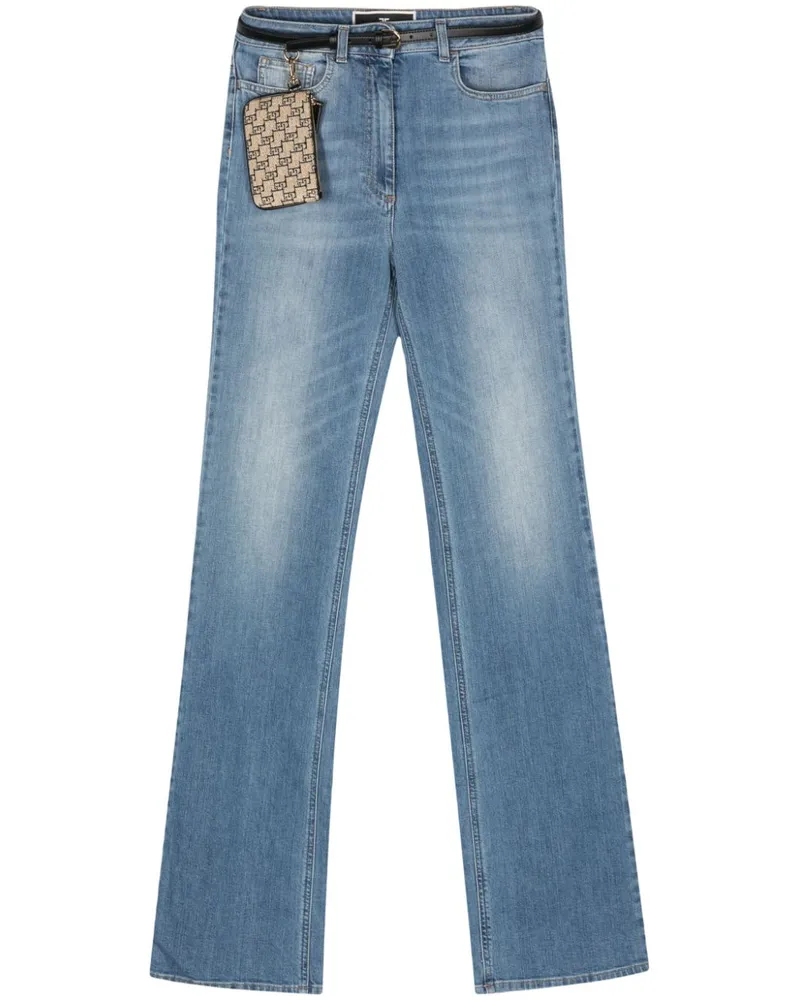 Elisabetta Franchi Jeans mit Logo-Stickerei Blau