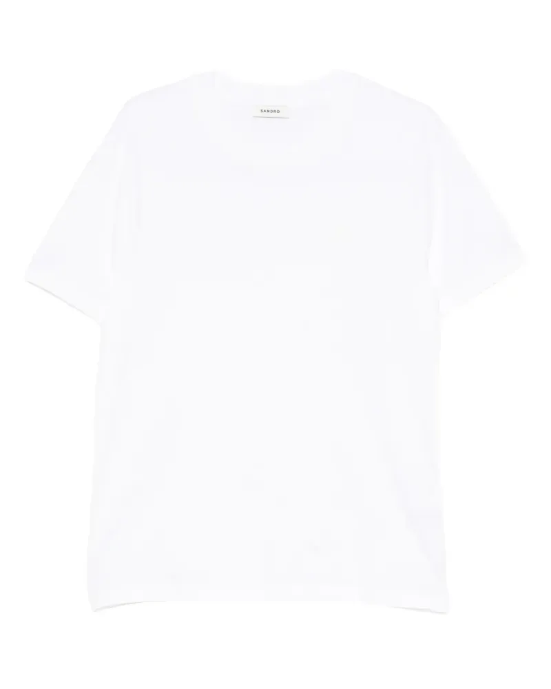 Sandro T-Shirt mit Rundhalsausschnitt - Weiß Weiß