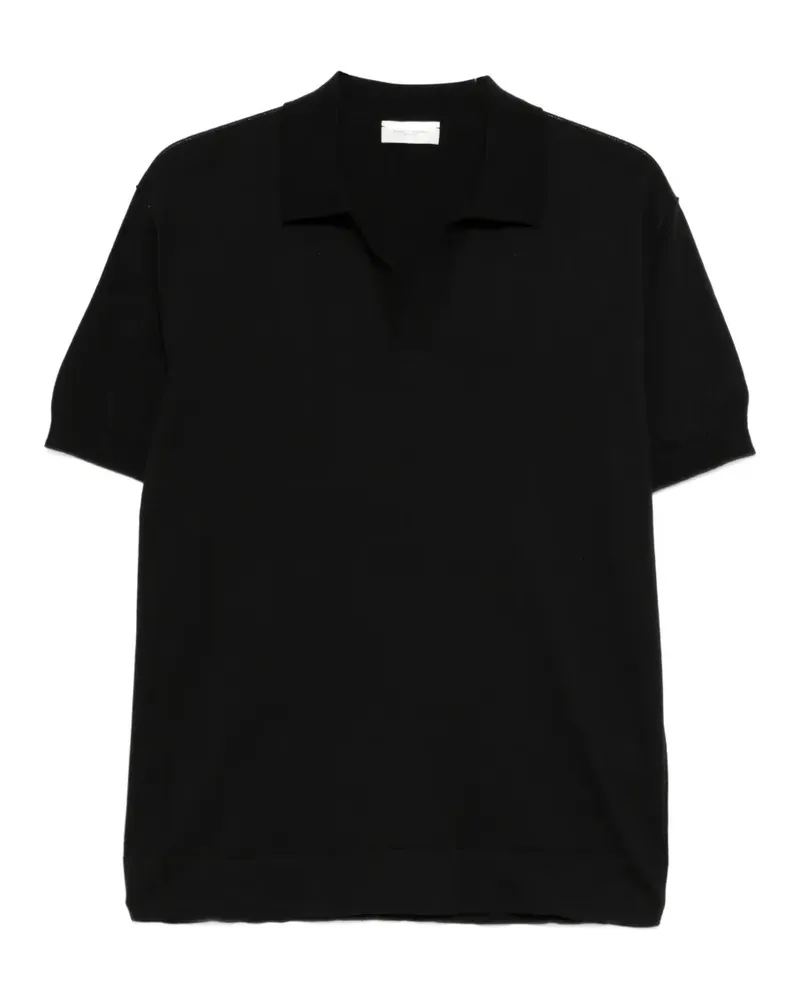 Paolo Pecora Milano Hemd mit offenem Kragen - Schwarz Schwarz