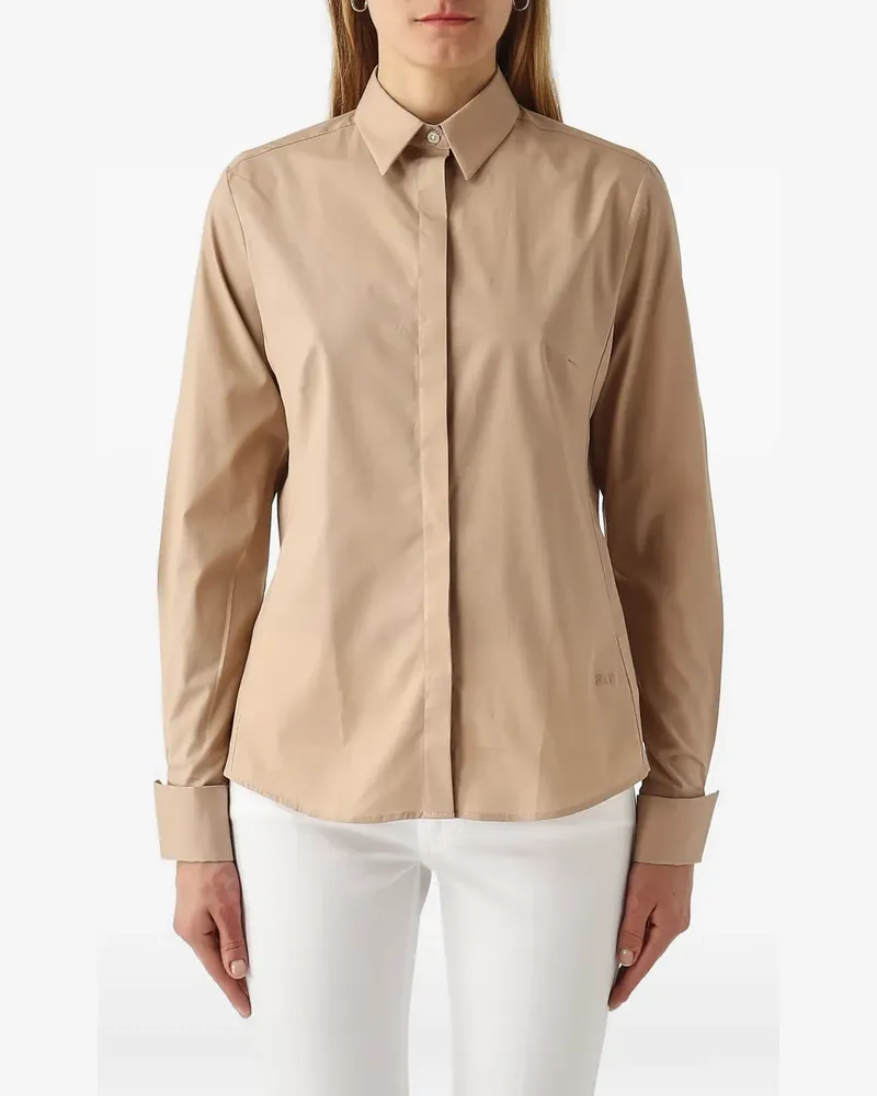 Fay logo-embroidered shirt - Nude Nude