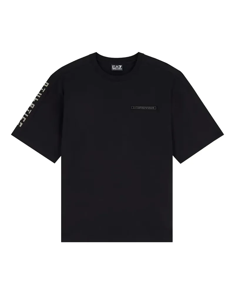 EA7 Sweatshirt mit tiefen Schultern - Schwarz Schwarz