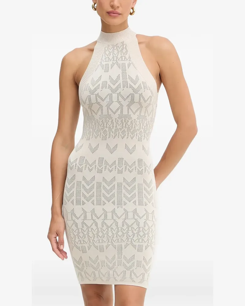 MARCIANO Los Angeles Gemustertes Neckholder-Minikleid - Nude Nude