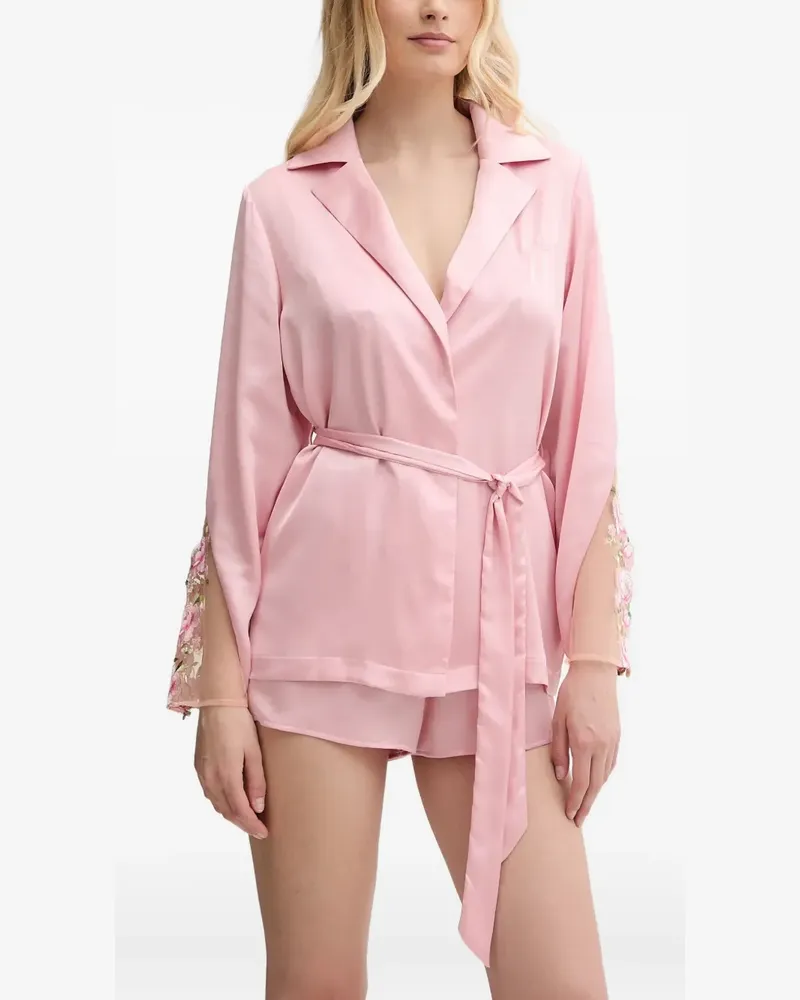 Guess Loredana Pyjama-Set mit Blumenstickerei - Rosa Rosa