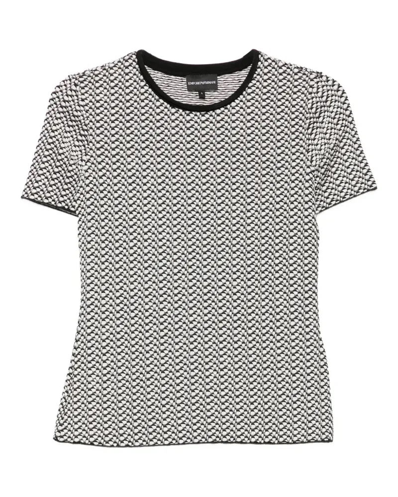 Emporio Armani geometric-pattern short-sleeve top - Schwarz Schwarz