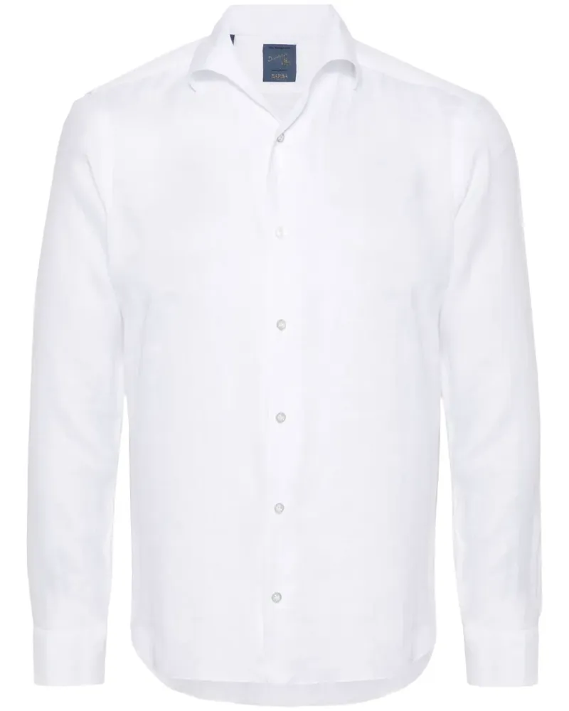 BARBA Leinenhemd mit Slub-Struktur - Weiß Weiß