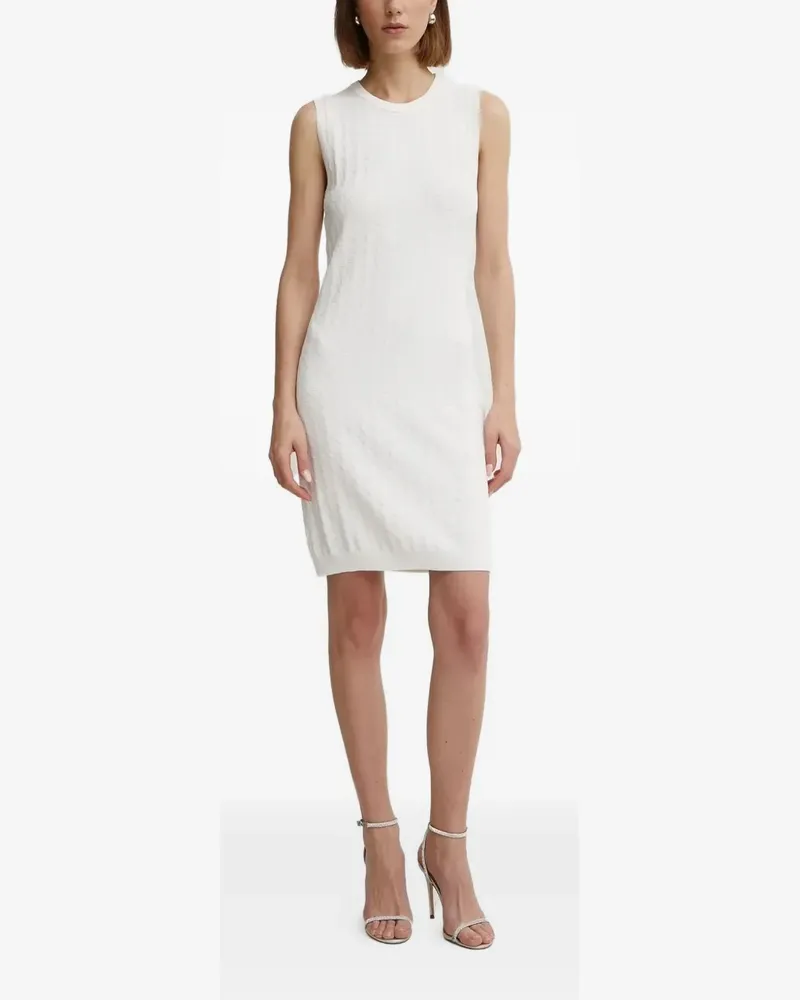 Armani Exchange Ärmelloses Midikleid mit Zopfmuster - Weiß Weiß