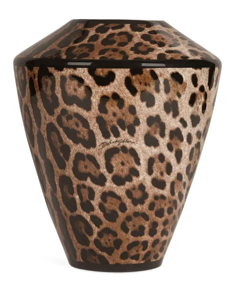 Dolce & Gabbana large leopard-print amphora vase - Braun Braun