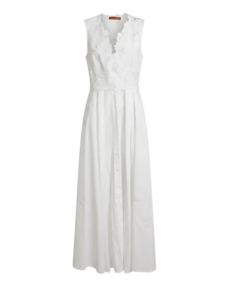 Ermanno Scervino lace-trimmed sleeveless maxi dress - Weiß Weiß