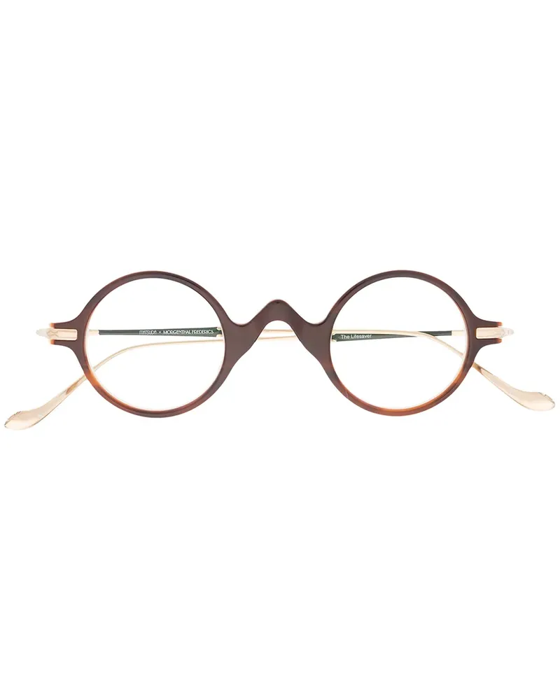 MATSUDA Brille mit rundem Gestell - Braun Braun