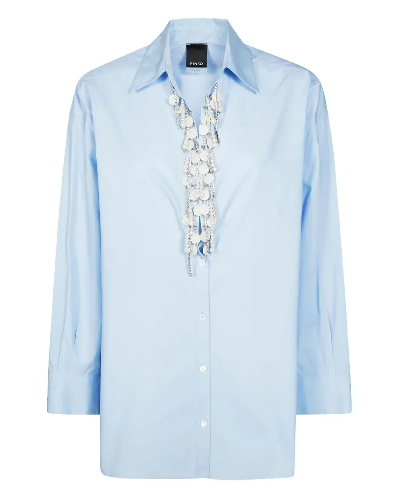 Pinko embellished-collar long-sleeve shirt - Blau Blau