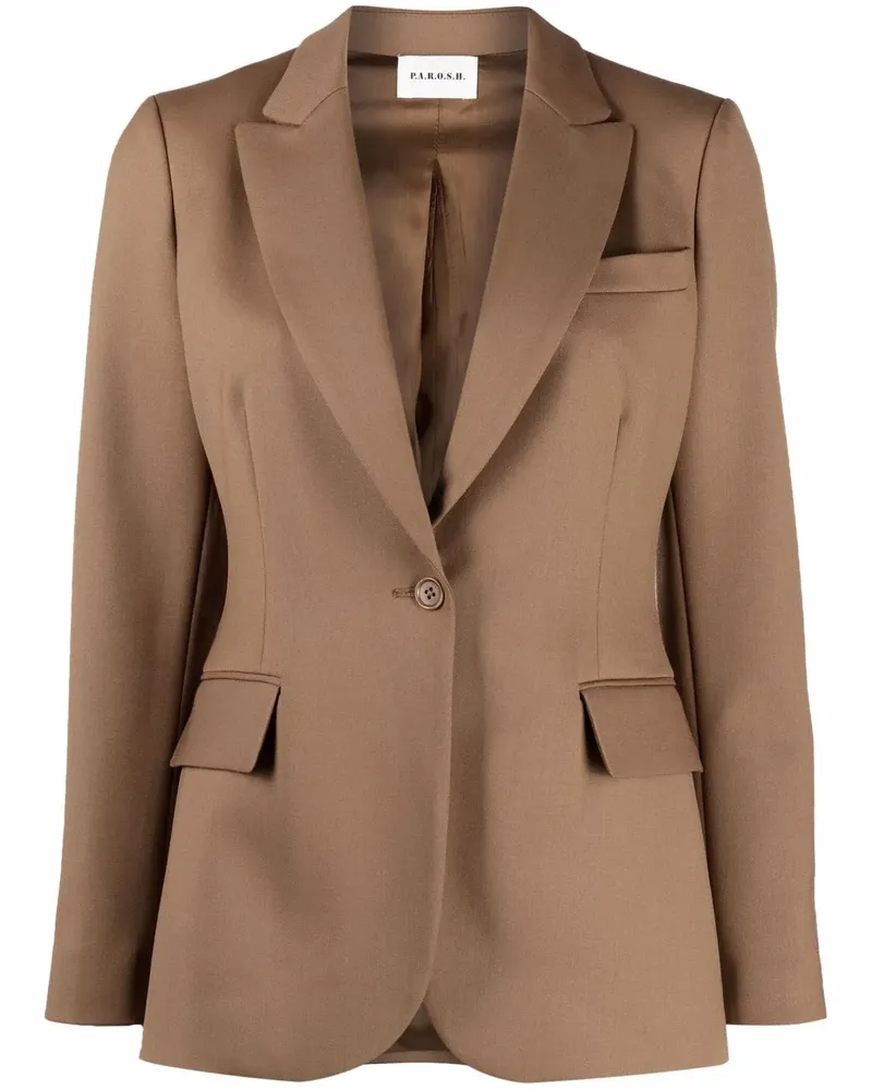 P.A.R.O.S.H. P.A.R.O H. Einreihiger Blazer - Braun Braun