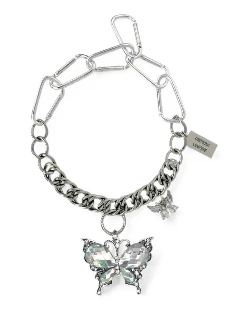 CHOPOVA LOWENA Double Butterfly Halskette mit Karabiner - Silber Silber