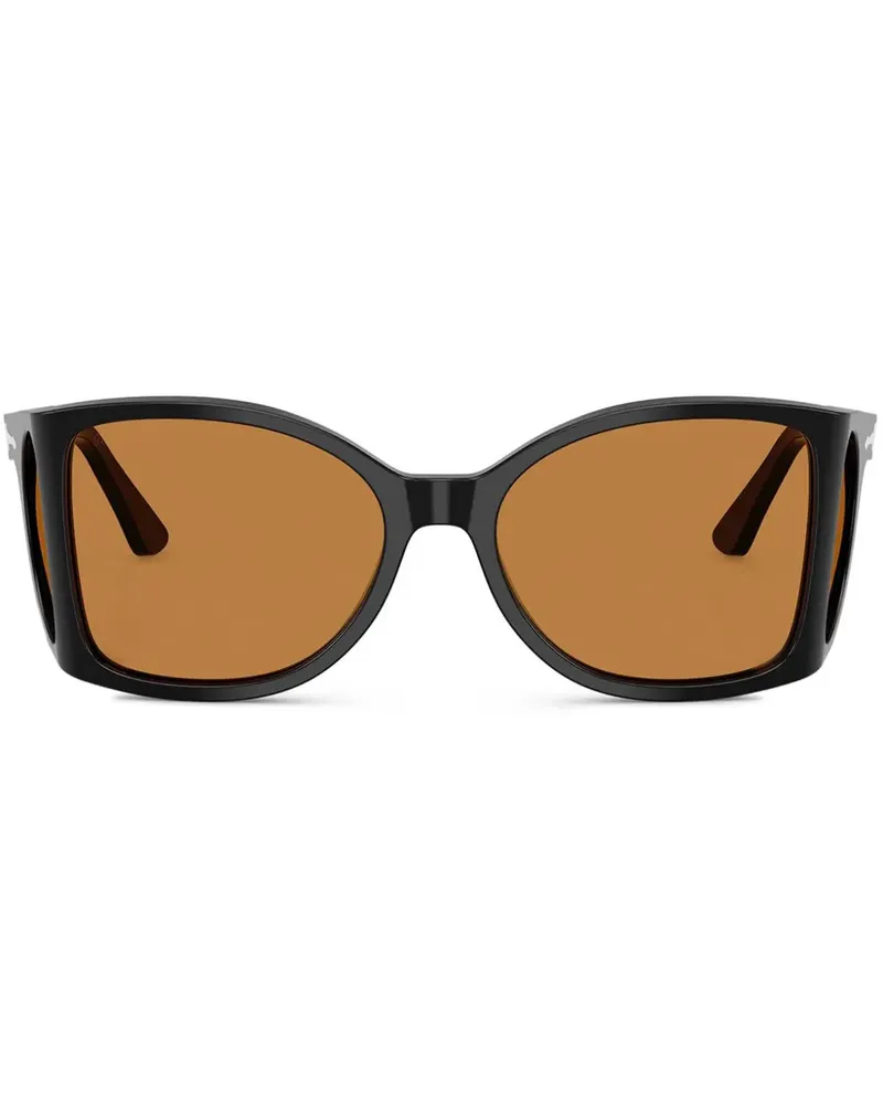 Persol Sonnenbrille mit geometrischem Gestell - Schwarz Schwarz