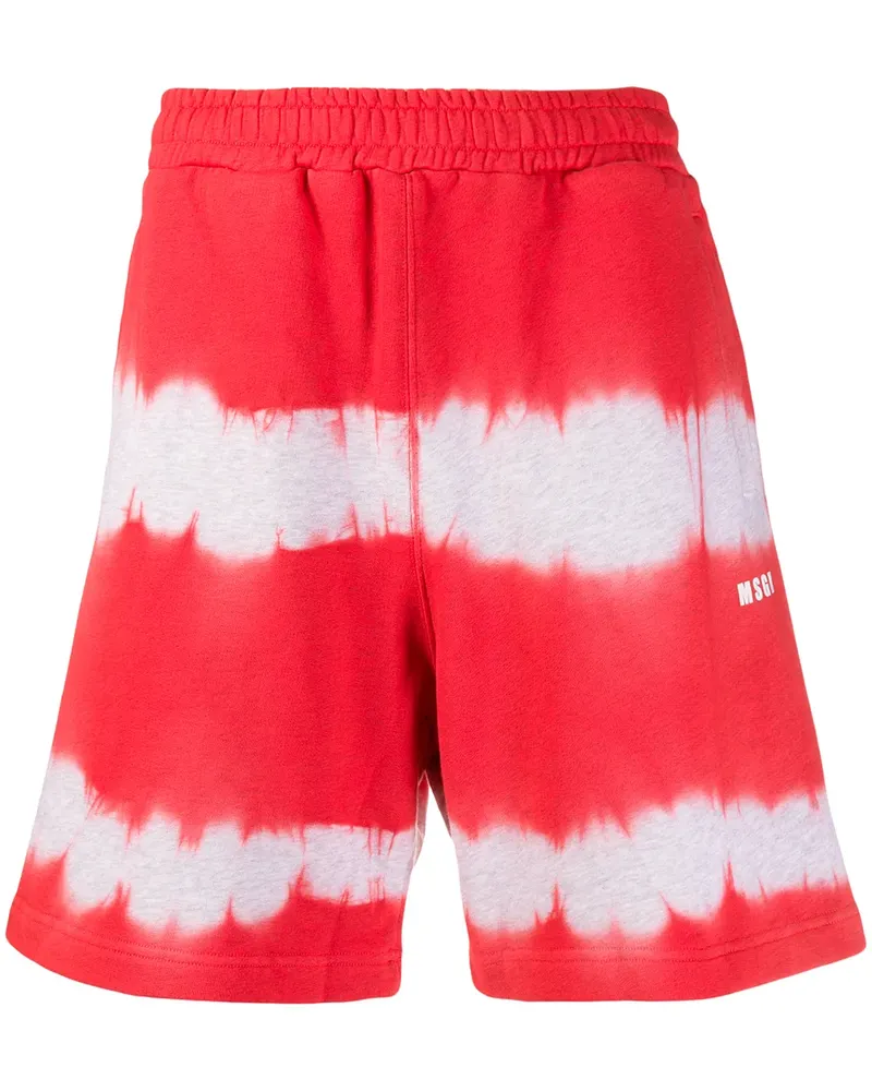 MSGM Joggingshorts mit Batikmuster - Rot Rot