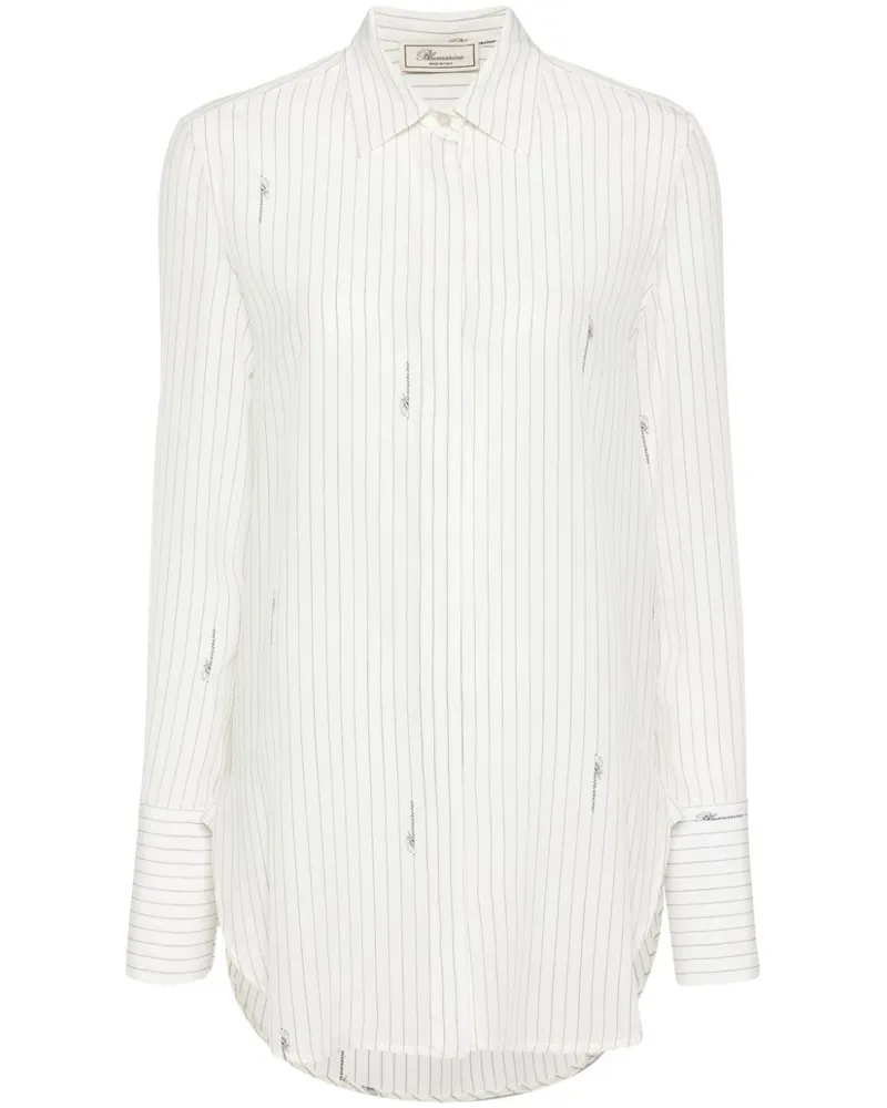 Blumarine Hemd mit Nadelstreifen - Weiß Weiß
