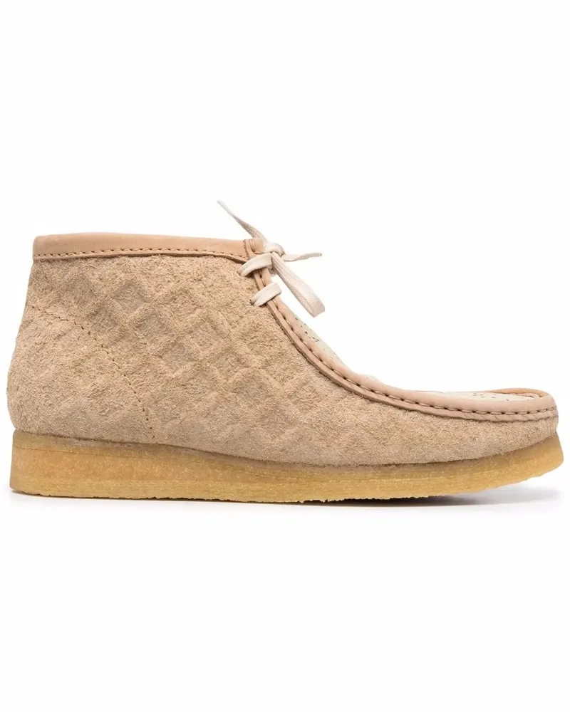 Clarks Strukturierte Schnürstiefel - Nude Nude