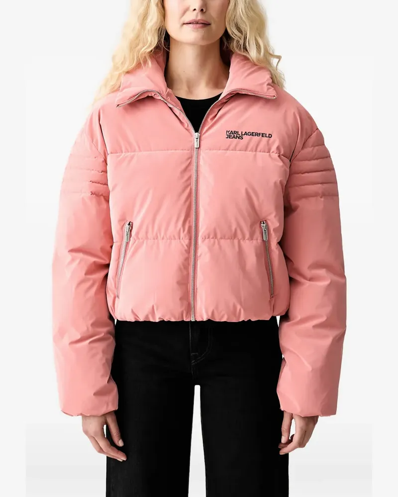 Karl Lagerfeld logo-print padded jacket - Rosa Rosa