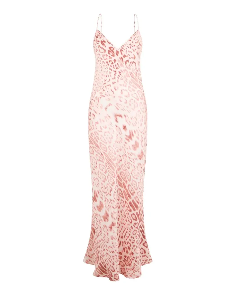 Roberto Cavalli jaguar-print slip maxi dress - Rosa Rosa