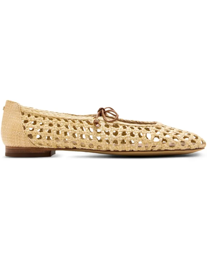Sam Edelman Gewebte Ballerinas mit Schnürung - Braun Braun