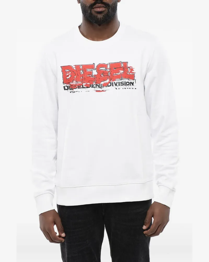 Diesel sweatshirt with glitchy logo - Weiß Weiß