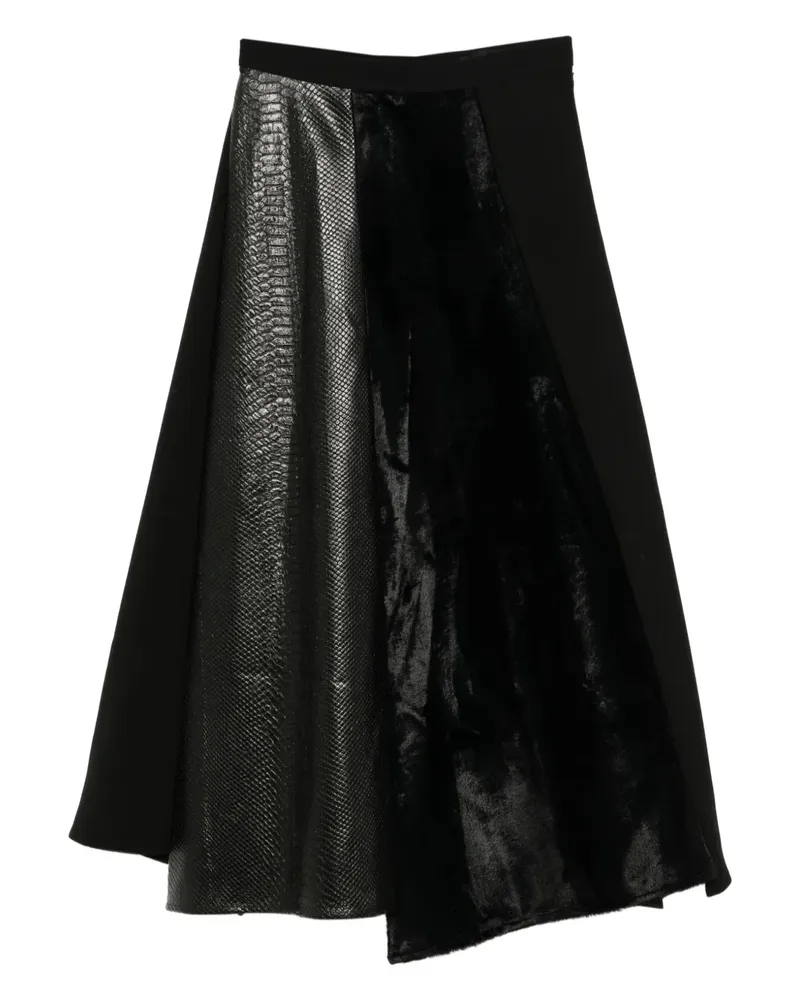 Junya Watanabe Rock mit asymmetrischem Saum - Schwarz Schwarz