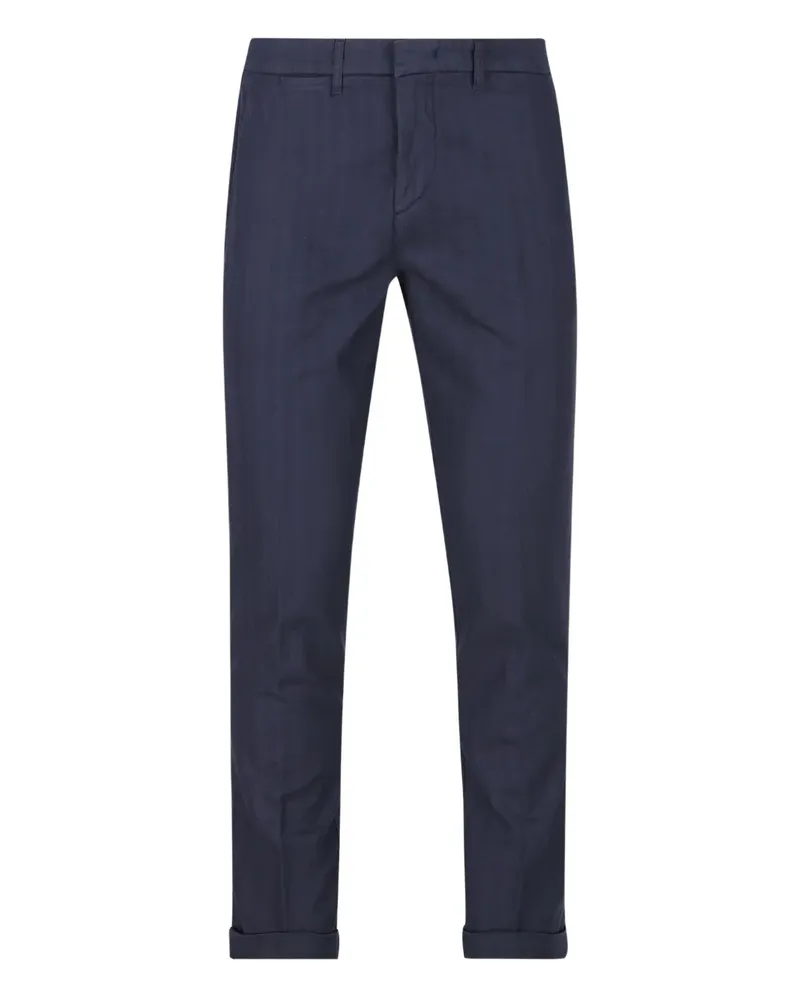 Fay Hose mit Fischgrätenmuster - Blau Blau