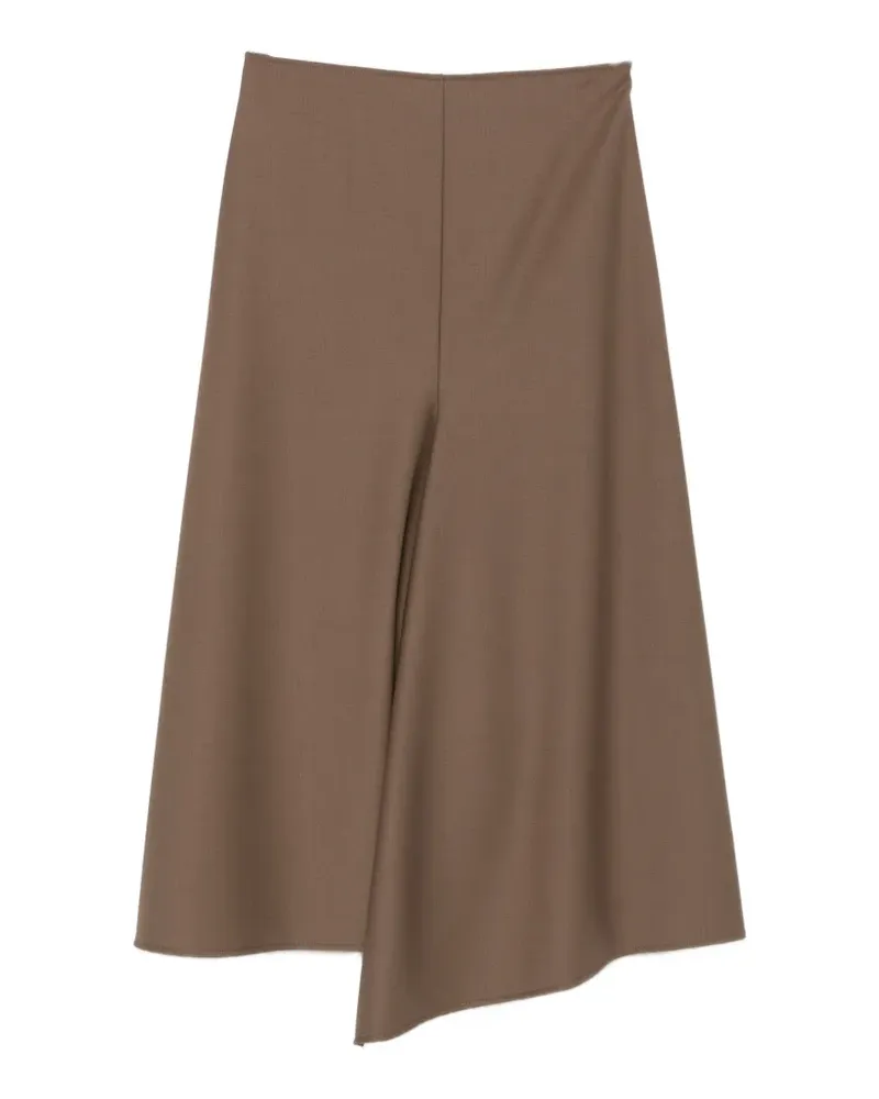 NUDE asymmetric wool skirt - Braun Braun