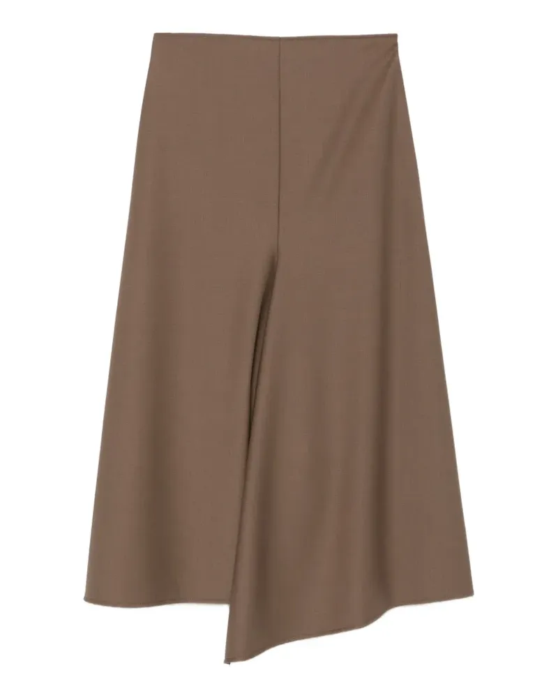 NUDE Asymmetrischer Wollrock - Braun Braun