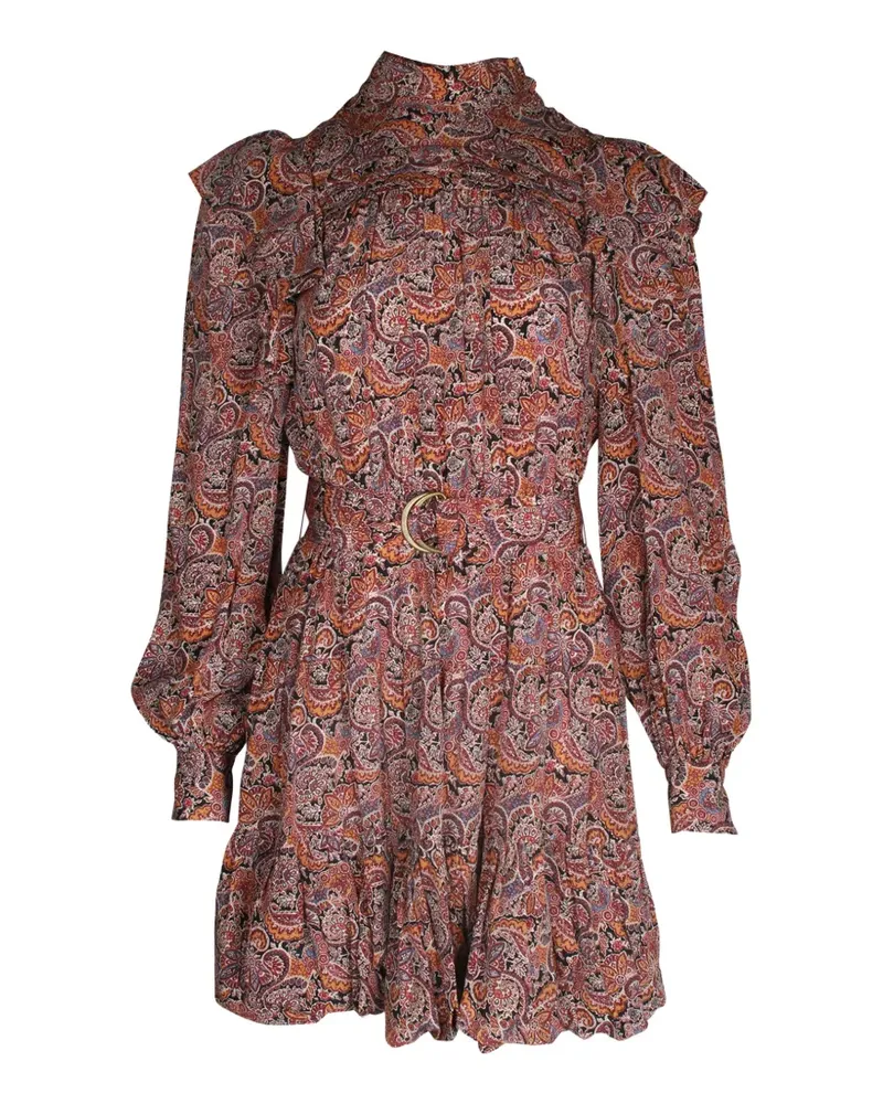 Ulla Johnson Luna long-sleeve ruffled silk mini dress - Rot Rot