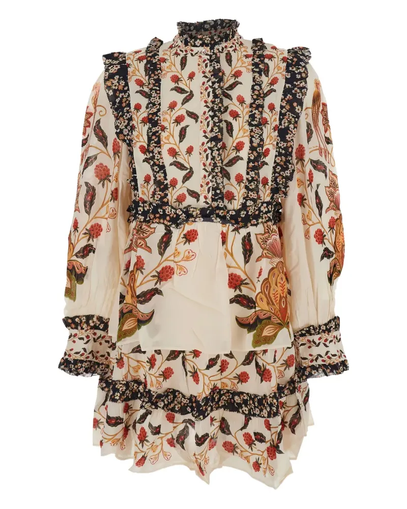 FARM Rio Minikleid mit Blumen-Print - Nude Nude