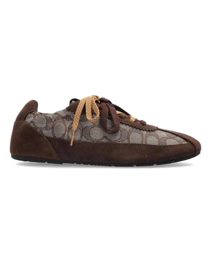 Coach patterned calf leather sneakers - Braun Braun
