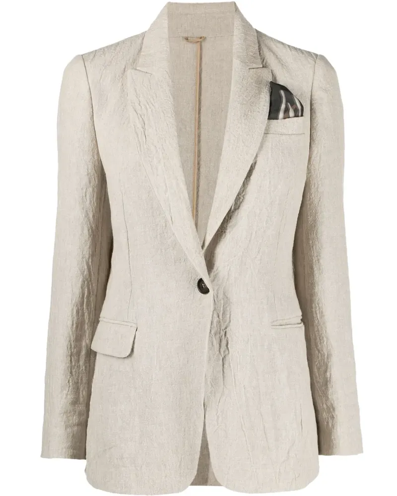 Brunello Cucinelli Blazer mit Knitteroptik - Nude Nude