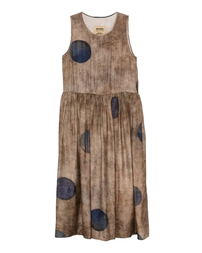 Uma Wang Ardal draped midi dress - Braun Braun