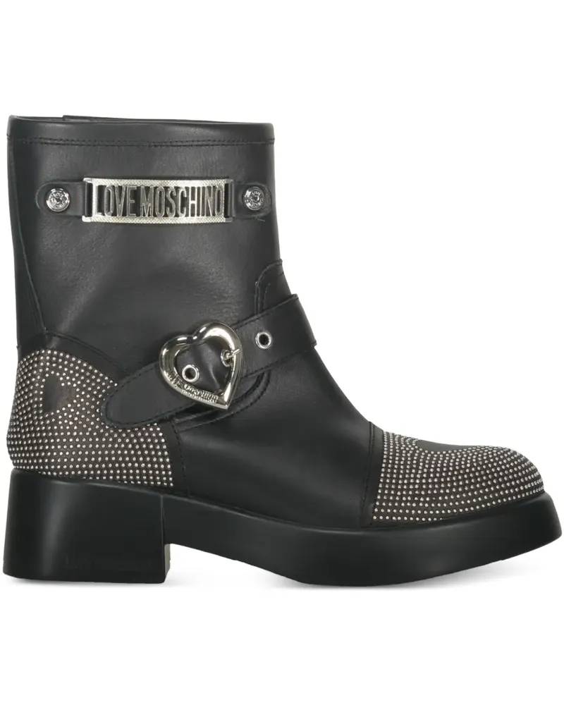 Moschino Stiefeletten mit Schnallendetail - Schwarz Schwarz