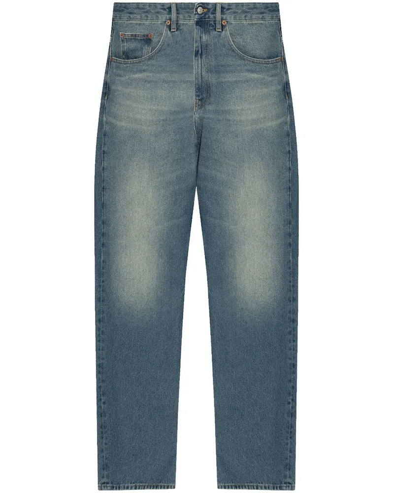 Maison Margiela Straight-Leg-Jeans mit hohem Bund Blau
