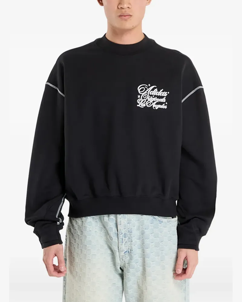 adidas Santa Monica embroidery crew-neck sweater - Schwarz Schwarz