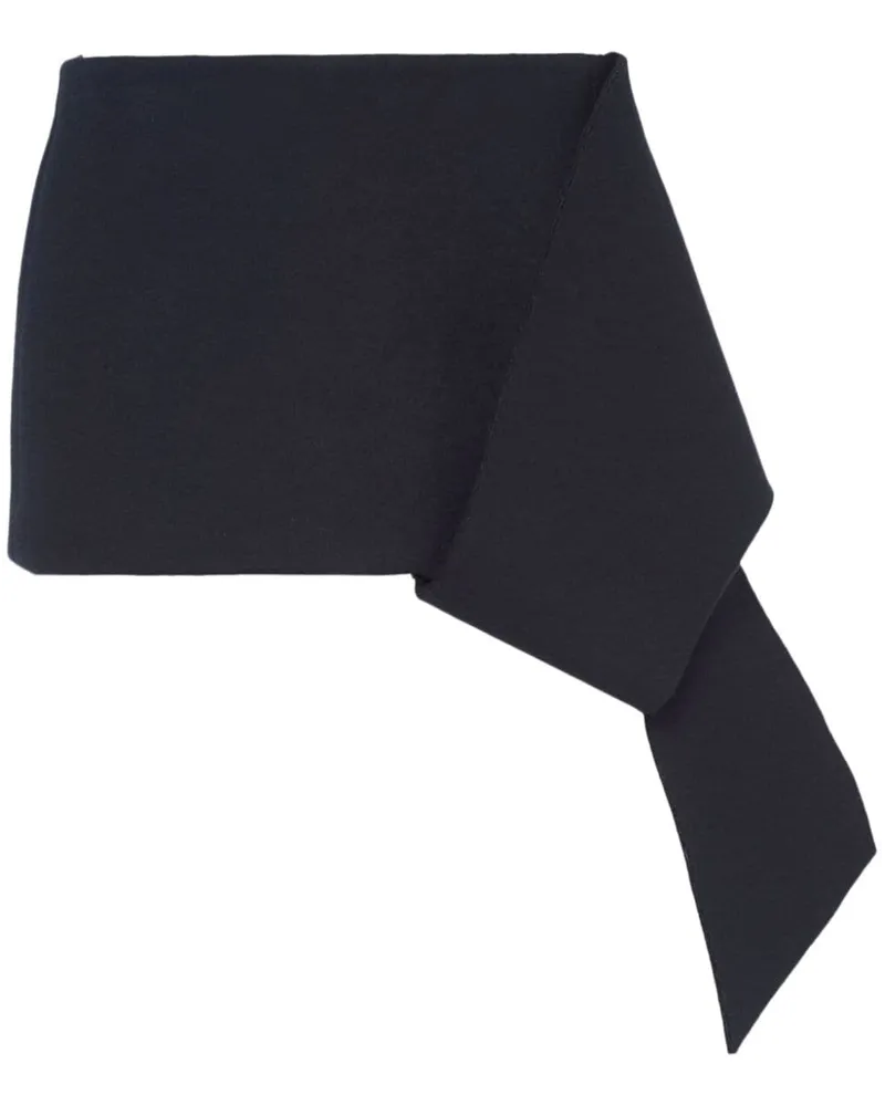 Prada Asymmetrischer Minirock - Schwarz Schwarz