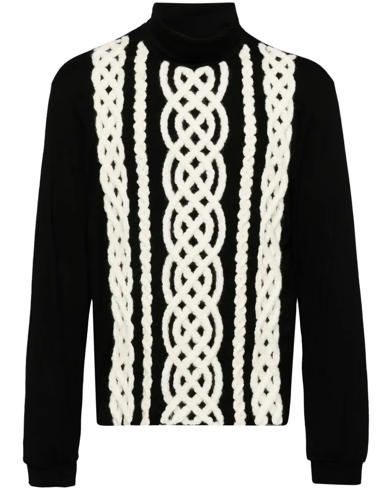 TAAKK Pullover mit Zopfmuster - Schwarz Schwarz