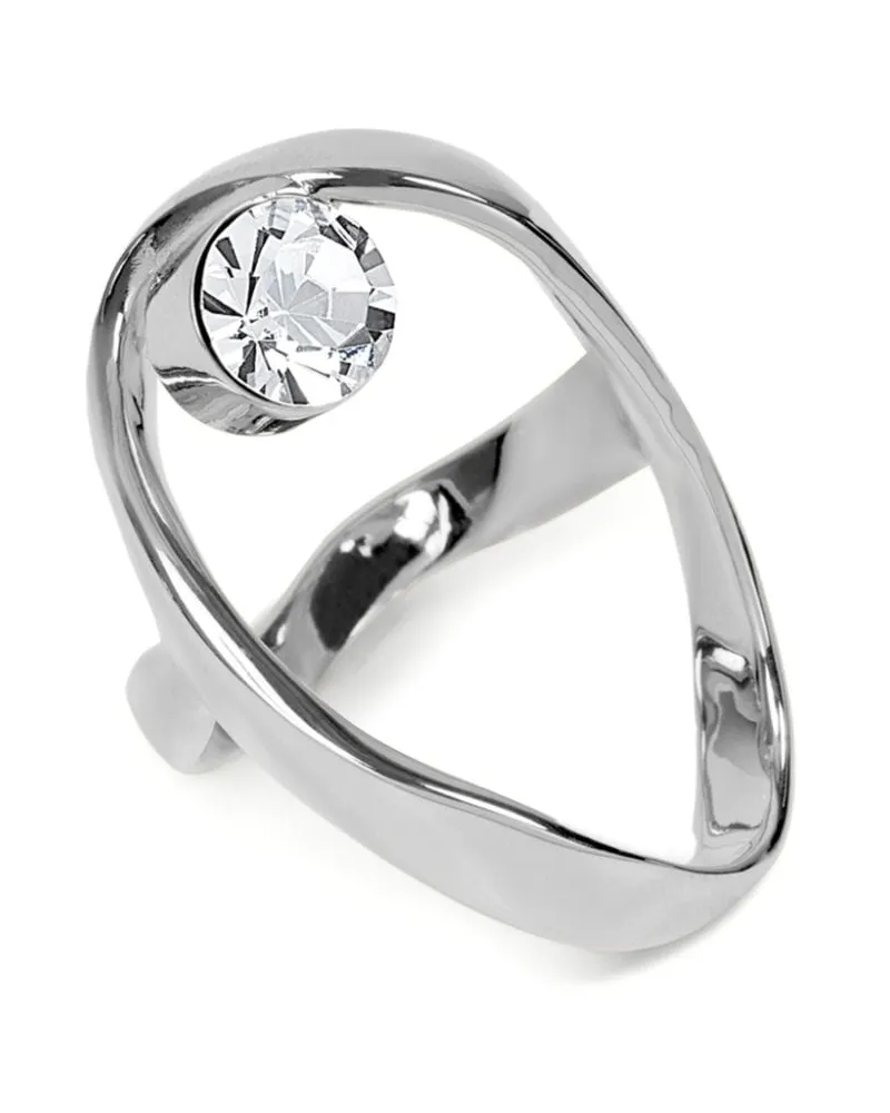 Dries van Noten Gewellter Ring mit Schmuckstein - Silber Silber