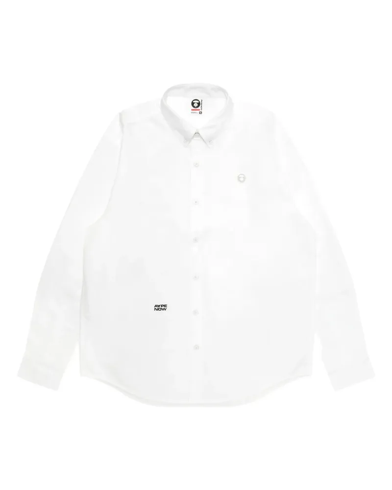 BAPE Button-down-Hemd mit Logo - Weiß Weiß