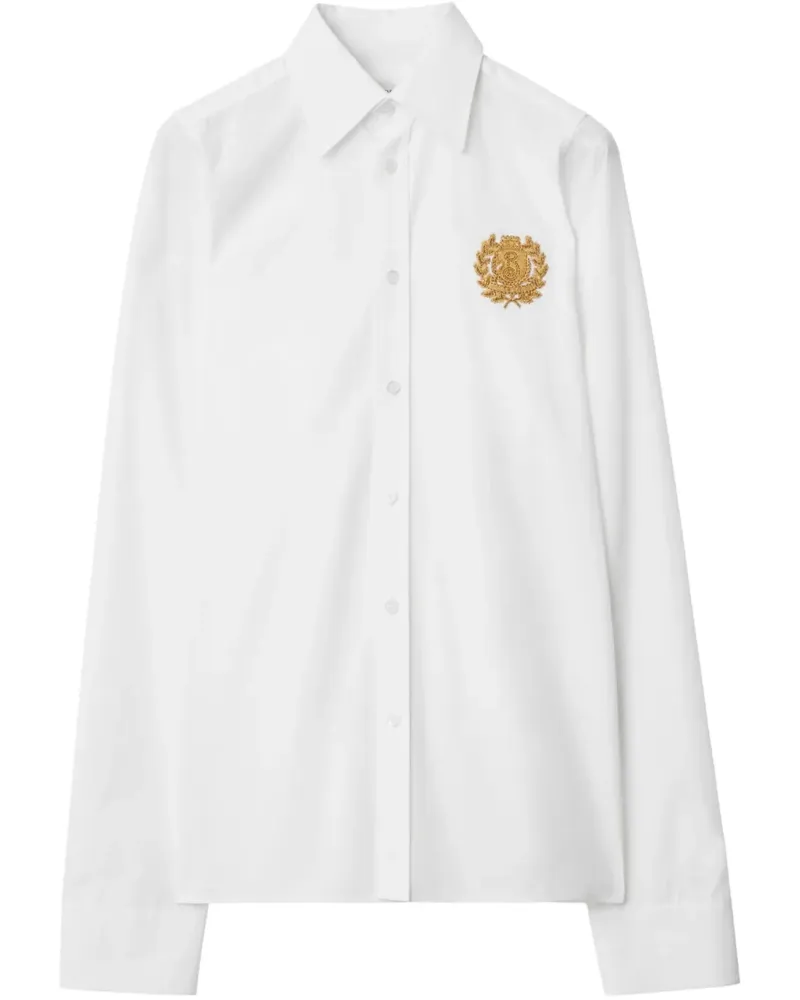 Burberry Hemd mit Logo-Stickerei - Weiß Weiß