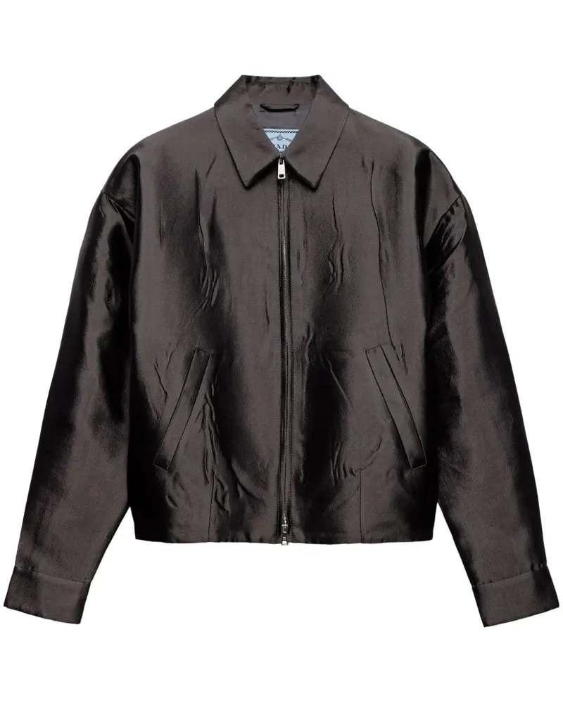 Prada Jacke mit Triangel-Logo - Grau Grau
