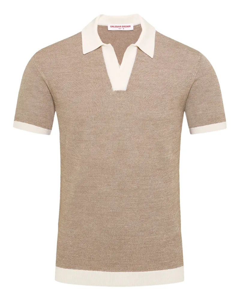 Orlebar Brown Poloshirt mit Kontrastband - Nude Nude