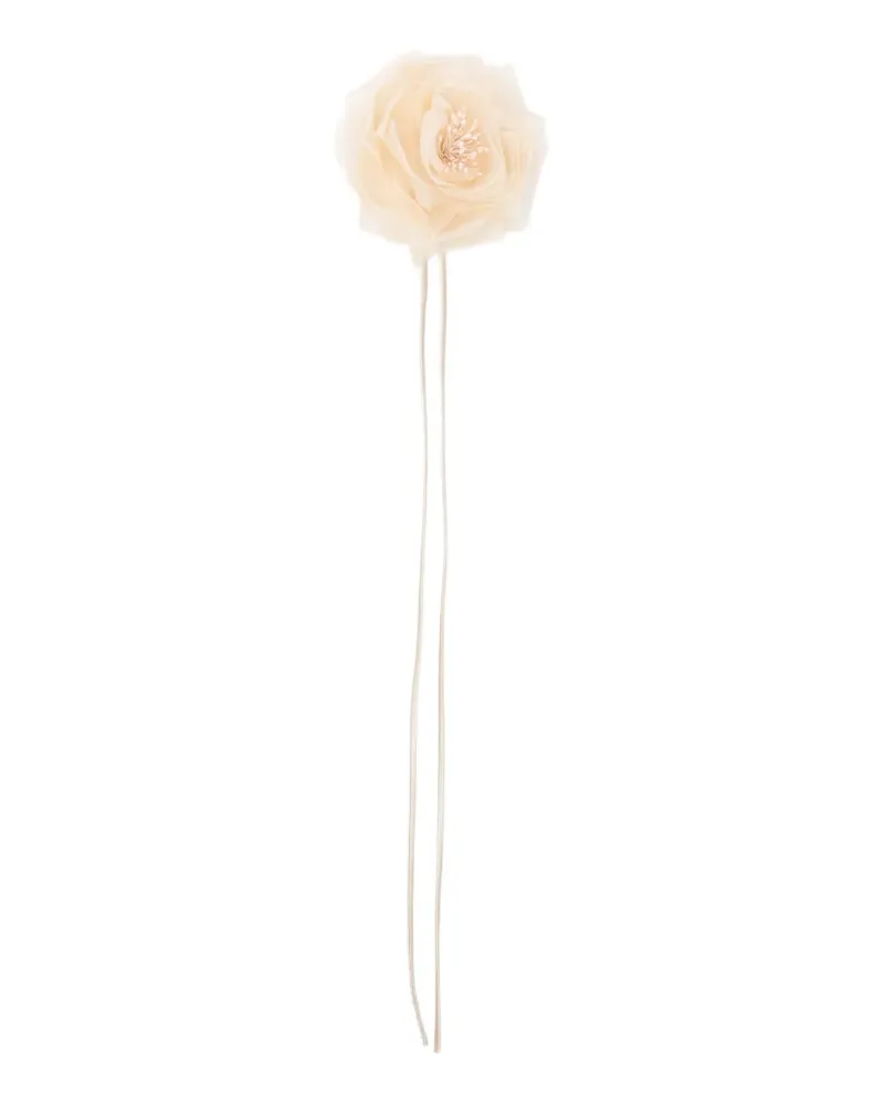 Max Mara Mxario flower brooches - Nude Nude