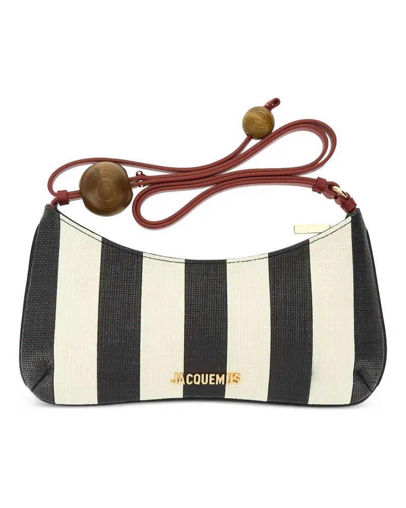 Jacquemus striped bead shoulder bag - Schwarz Schwarz