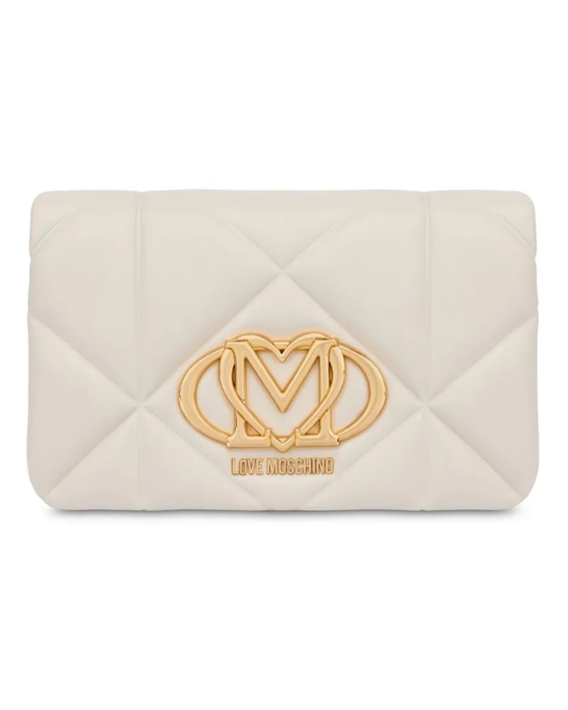 Moschino Umhängetasche mit Logo-Schild - Weiß Weiß
