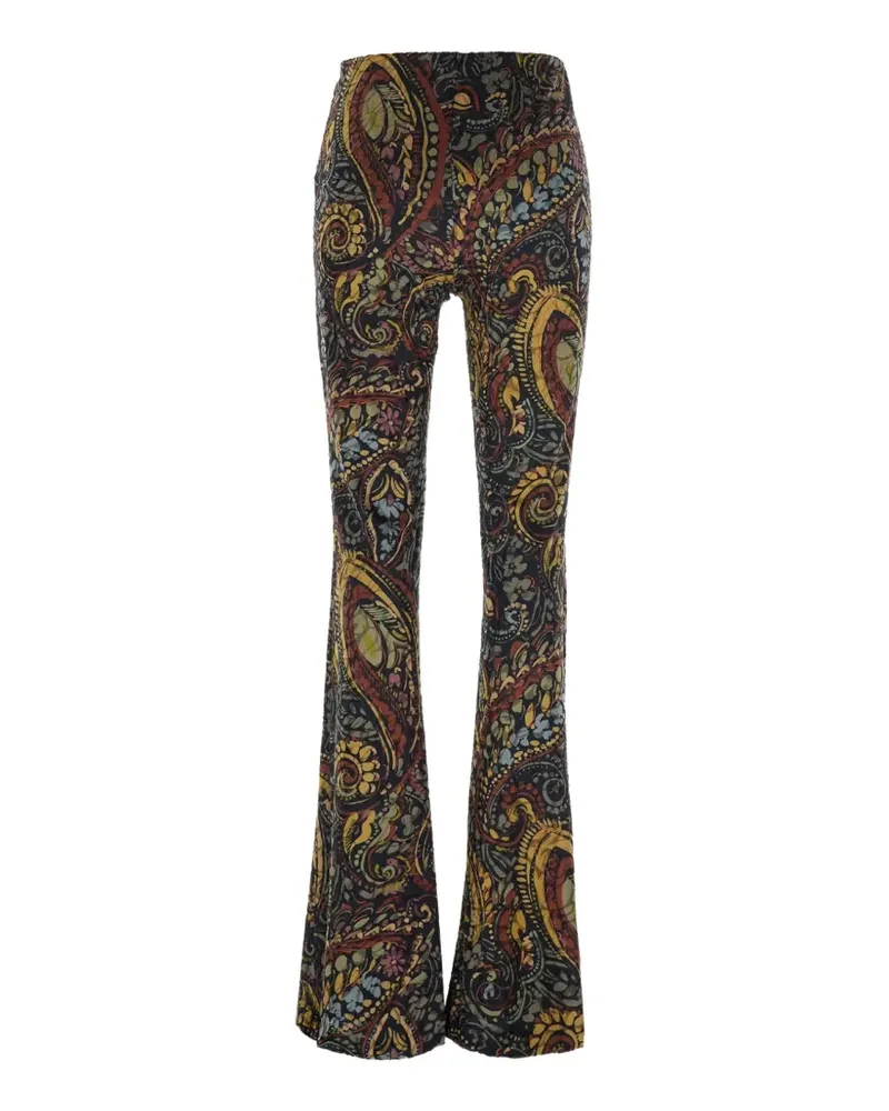 Etro Paisley-print flared trousers - Schwarz Schwarz