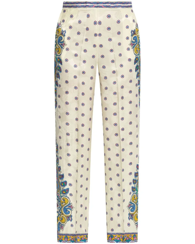 Etro Hose mit Paisley-Print - Weiß Weiß