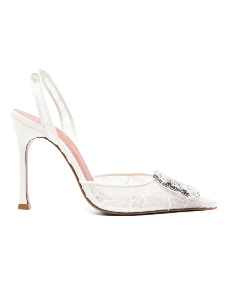 Amina Muaddi Camelia Sandalen mit Kristallen - Weiß Weiß
